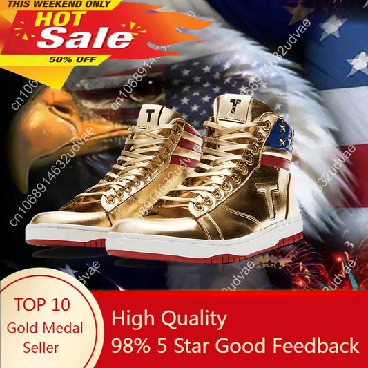 MAGA Gold Distressed Sneakers